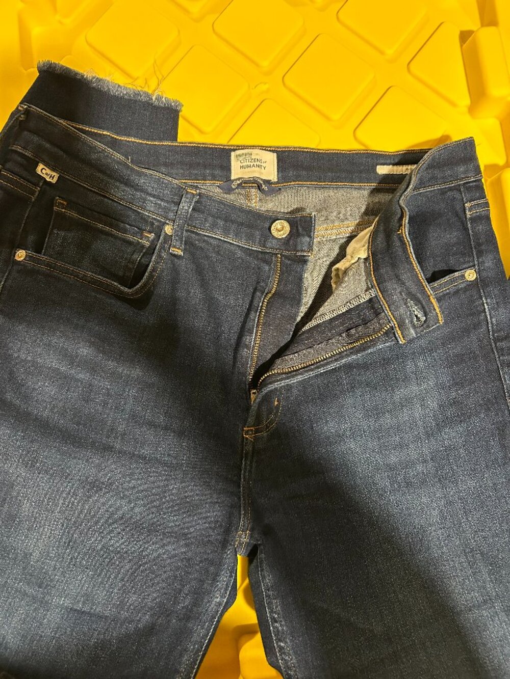Citizens of Humanity Dark Wash Raw Hem Flare Jeans - Size 31